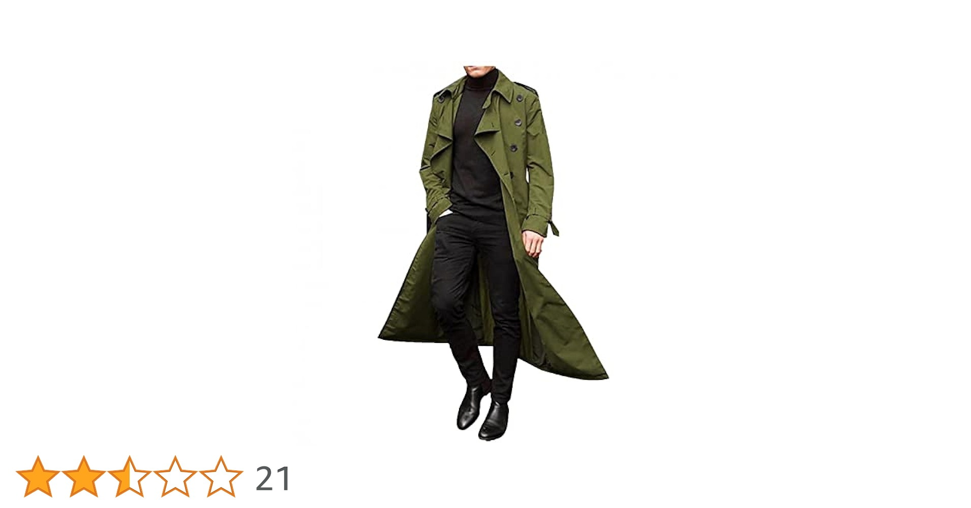 Pretty Green ロングコート トレンチ ダブル ベルト 裏ボア XL Pretty Green ロングコート トレンチ ダブル ベルト 裏ボア XL